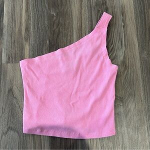 Urban outfitters light pink one shoulder tank top crop top